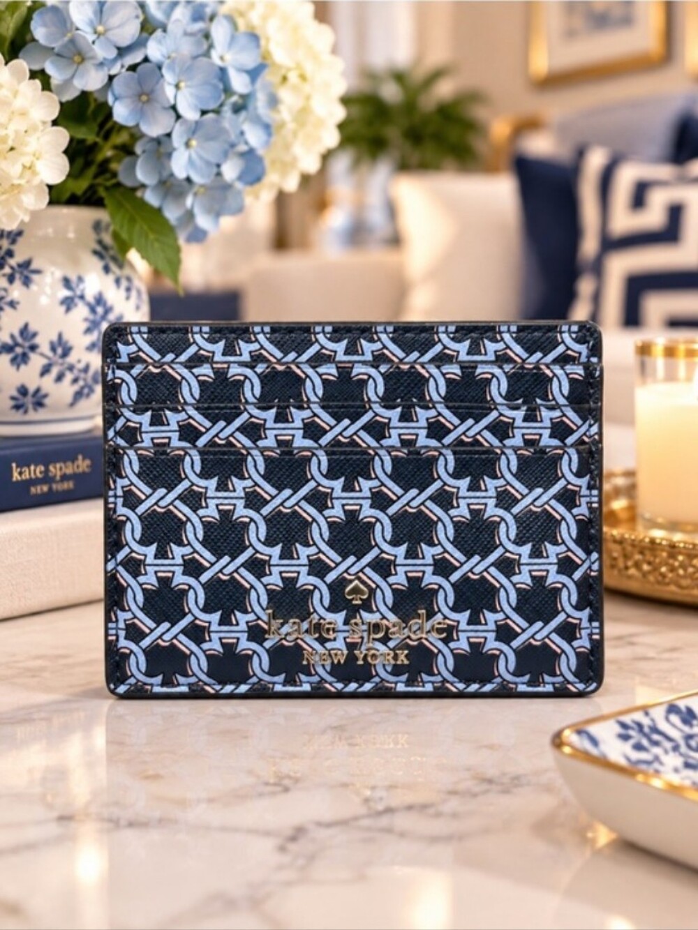 Kate Spade-New York Spade Link Slim Card Holder 💙